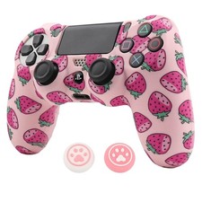 Pink PS4 Controller Skin  Thumb Grips - Silicone Cover for PS4/Slim/Pro
