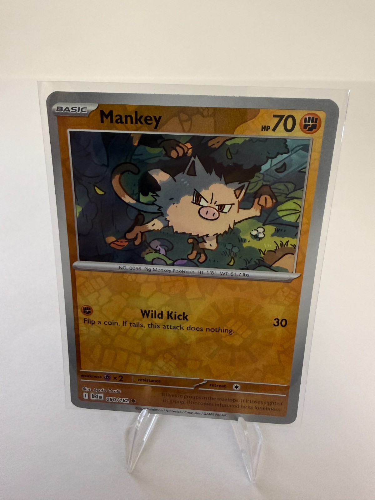 Mankey 090/182 Reverse Holo Pokémon Destined Rivals NM
