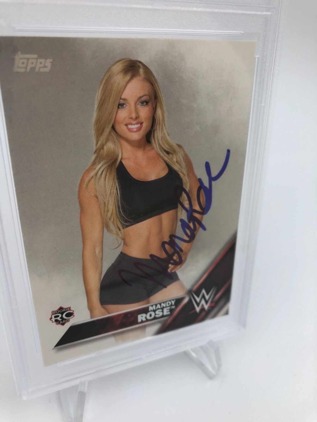 MANDY ROSE AUTO Signed on Card Rookie 2016 TOPPS WWE Auto grade PSA GEM MT 10 view 2