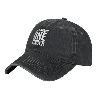 Two Words One Finger Printed Unisex Baseball Cap Sunshade Sports Leisure Hat