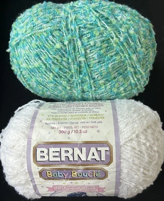 Rare/discontinued: Lot Of 2 Huge Skeins Of Bernat Baby Boucle Yarn, 1.3lb Total - Image 1 of 4