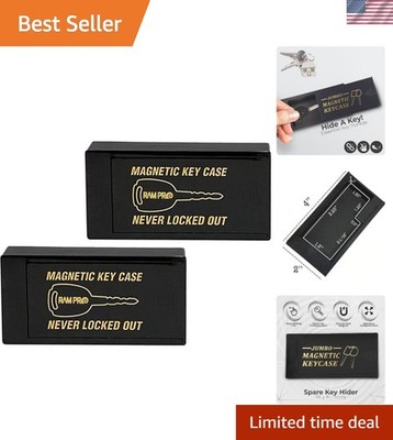 Magnetic Hide A Key Holder - 2-Pack for Secure Spare Key Storage Anywhere