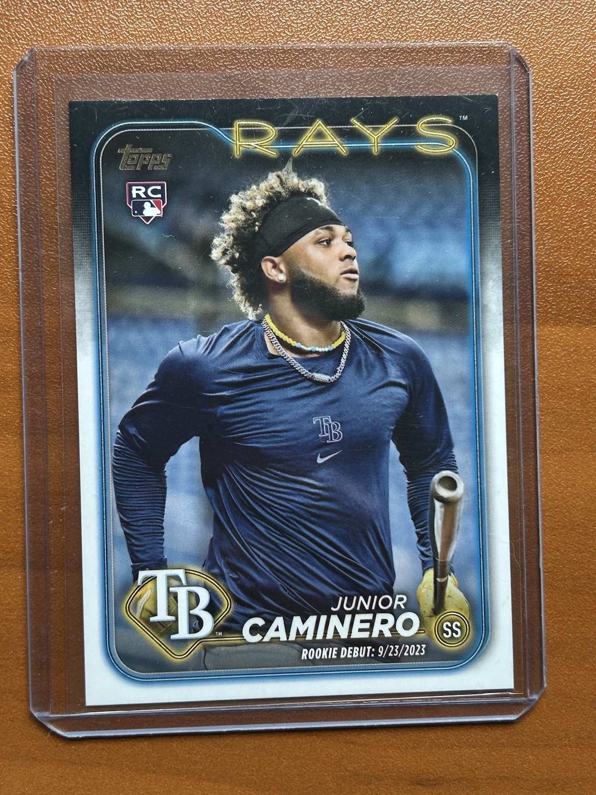 2024 Topps Update #US223 Junior Caminero Golden Mirror SSP Variation Rookie