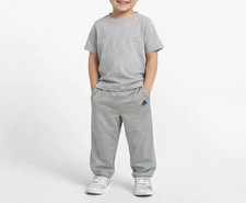 Adidas Youth Athletic Pants Gray Elastic Waist Logo Soccer Training NWT