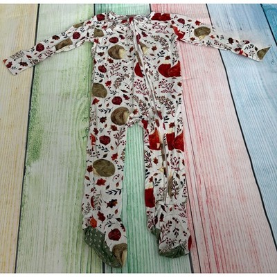 Posh Peanut 18-24M Bamboo Footed Sleeper   Hedgehog, Squirrel & Fox Fall Print