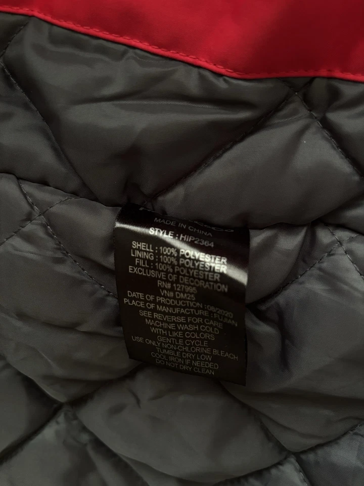 Hawke & Co Winter Jacket Red Hooded  Small Quilted Zip Up - Image 3 of 4