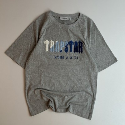 Trapstar Size L Men s Gray Big Logo Raglan Sleeve T Shirt