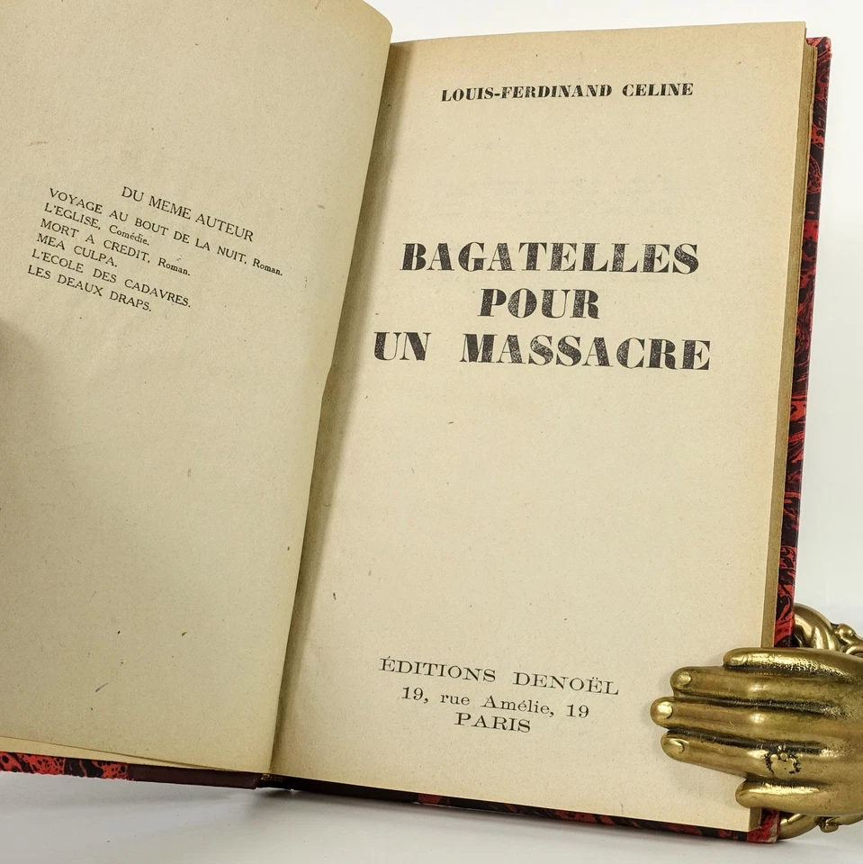 📖 LOUIS-FERDINAND CÉLINE - BAGATELLES POUR UN MASSACRE. 1941, RELIURE - Photo 1/4