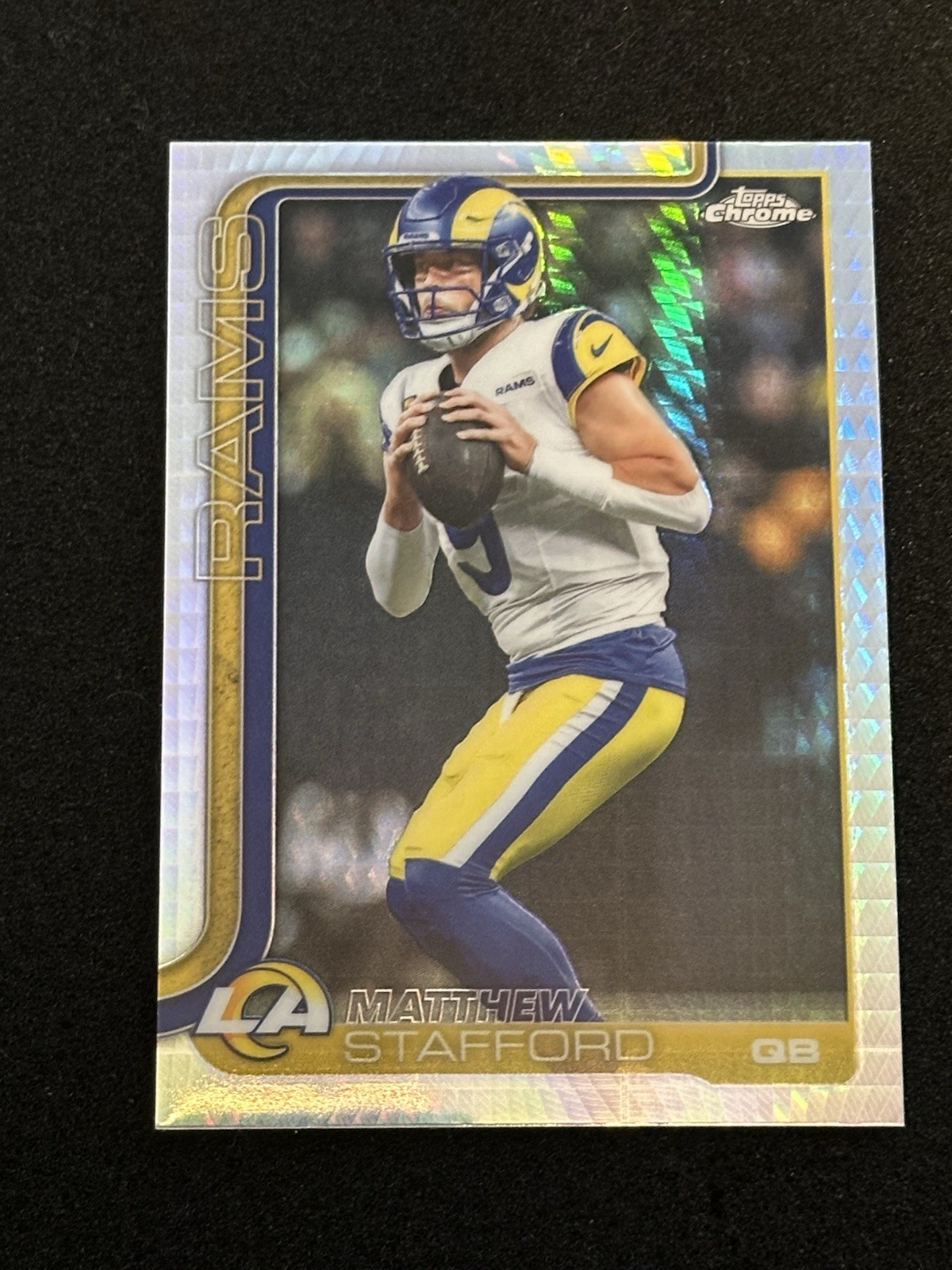 2025 Topps Chrome Matthew Stafford #169 Prism Refractor MVP Buyback