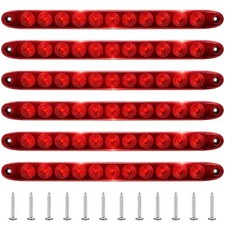 6 Pcs 15.5" LED Trailer Tail Light Bar Clear Lens for Stop Turn Park Signal Red