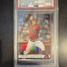 Topps 2019 Update Series Jon Duplantier RC #US244 Rainbow Foil PSA 10