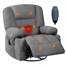 360  Swivel Recliner Chairs with Vibration Massage  Heating with Cup Holder