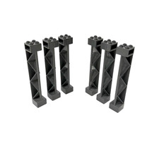 X6 LEGO Support 2x2x10 Girder Triangular Vertical-Type 2 Dark Bluish Gray 57893