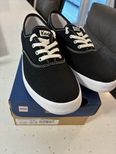 Keds Champion Women’s Black & White Canvas Shoes Size 3 NEW