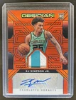 2024-25 Obsidian KJ Simpson Jr. Rookie Patch Orange Flood Auto Autograph #/99