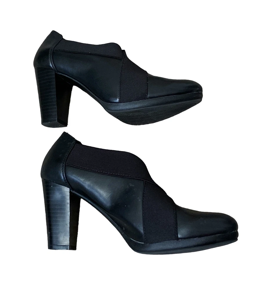 ANDREW GELLER Womens Size 6 M Black Pull On Faux Leather Kell Bootie Shoes - Image 3 of 4