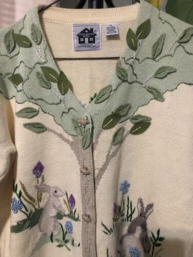 Storybook Strick Osterhase Kaninchen gelbe Strickjacke - Damen Medium HSN - Bild 3 von 9