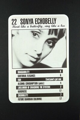 1 x card Melody Maker Top Rankers Sonya Echobelly Sonya Madan # 22   b
