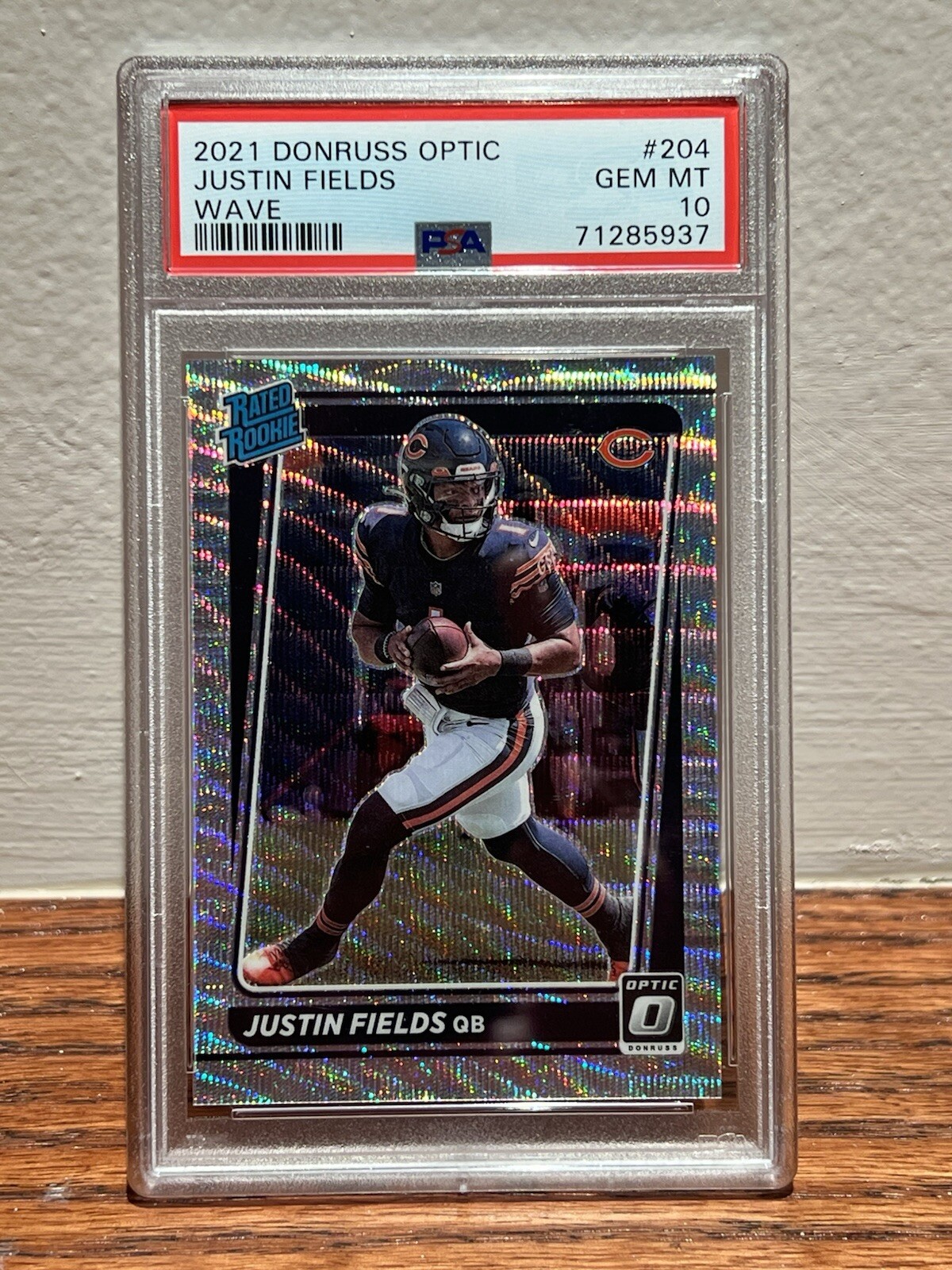 2021 Donruss Optic #204 Justin Fields Wave /299 PSA 10 Gem Mint