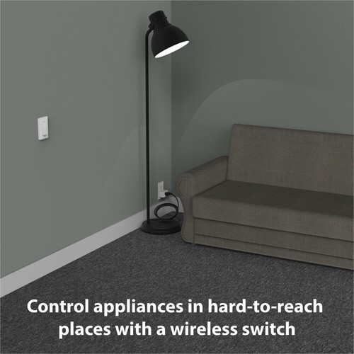 Fosmon [ETL Listed] On OFF Braille Wire Free Wall Switch Wireless 2 Outlet Plug - Afbeelding 2 van 8