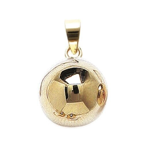 Pendentif boule 12mm plaqué or 18 carats avec poinçon de garantie pour femme