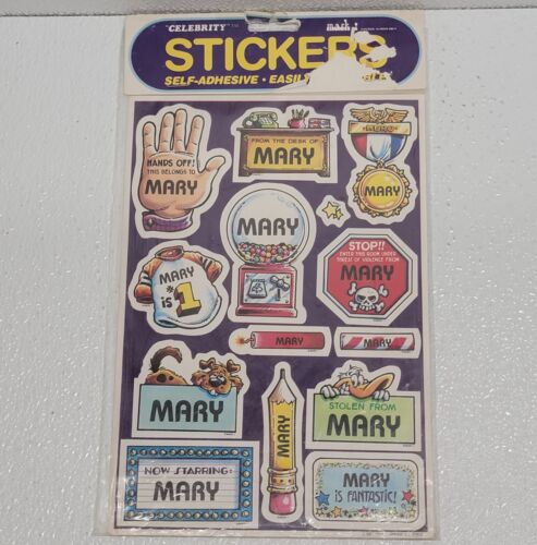 Vintage 80er Jahre Marke Promi Namen Aufkleber - MARIA - versiegelte Packung