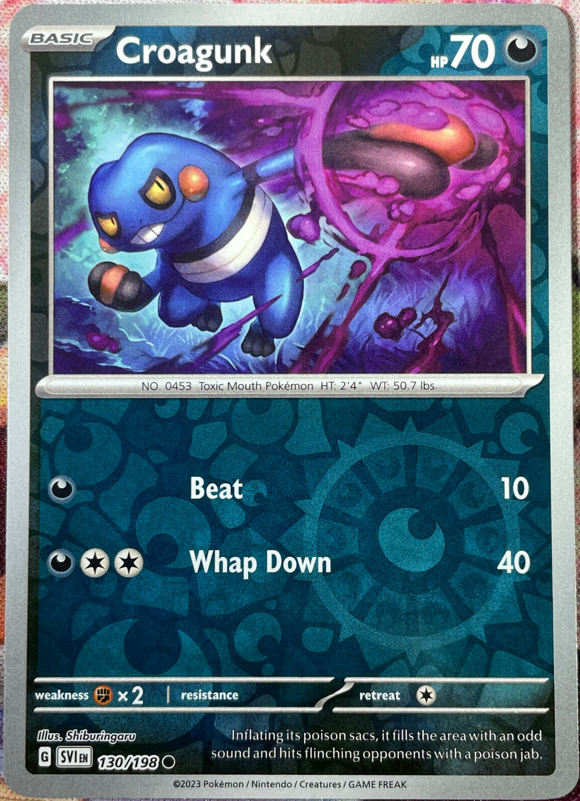 Croagunk Reverse Holo - 130/198 - Scarlet & Violet Base Pokemon 2023