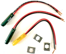 Leecraft 16F767 Plastic Indicator, Lot of 3, Green/Amber, Panel Mount, new (C5)