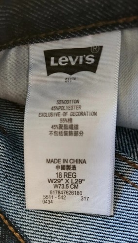Levis 511 Slim Blue Jeans Boys Youth 18 Reg 29x29 - Picture 11 of 12