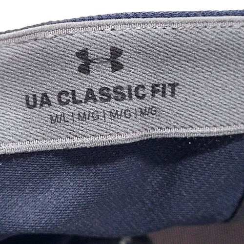 UNDER ARMOUR UA Blitzing 3 Stretch Fit Logo-Embroidered Cap Hat M/L Nvy/Gry NWT! - Afbeelding 15 van 19