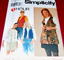 Simplicity Pattern # 7320 - Four Styles Women's Lined Vests - Size XS-M - NEW