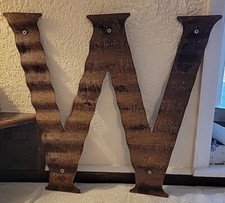 Vtg Large Rustic Industrial Steel Letters Metal Farmhouse Sign Lettering W / M