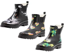 Norty New Women Low Ankle Rain Boots Rubber Snow Rainboot Garden Shoe Bootie