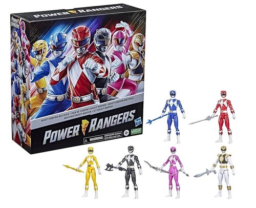 Power Rangers Mighty Morphin Multipack 12" Action Figure Confezione 6 Set Hasbro Nuovo