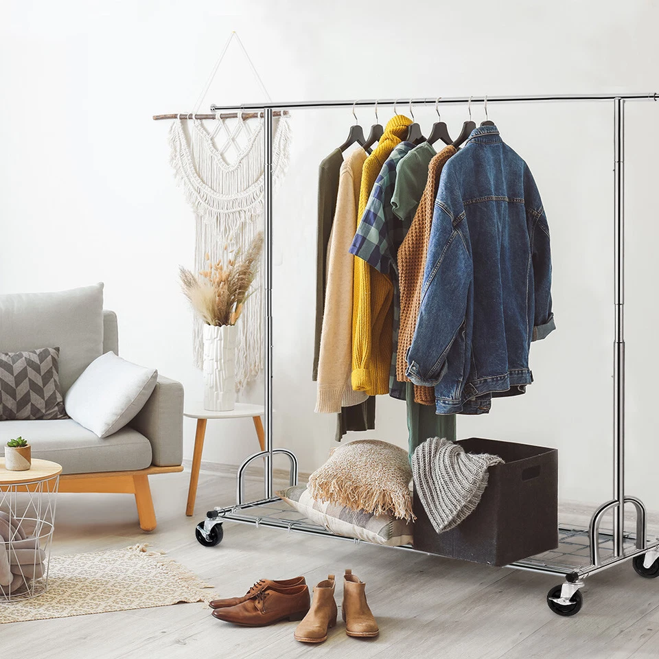 Estante de ropa plegable de alta resistencia 3 en 1 450 libras con estantes Foto 3 de 4