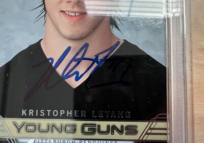 Kris Letang Signed 2006-07 Upper Deck Young Guns Hockey Card #240