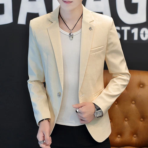 Men Work Blazer Jacket Casual One Button Slim Fit Suit Formal Coat Business Tops - Picture 10 of 21