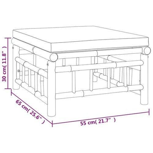Bambus Garten Lounge Set mit Kissen Sofa Garnitur Sitzgruppe Gartenmöbel Balkon - Bild 34 von 36
