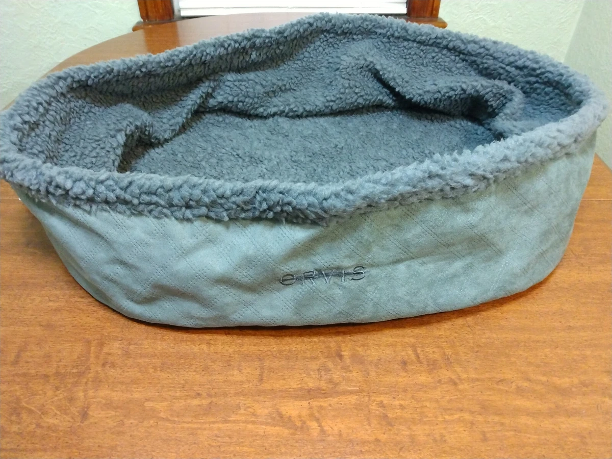 Orvis Wraparound Dog Bed with Fleece Small Gun Metal Gray Up to 40