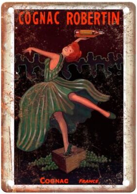 Cognac Robertin Vintage Liquor Poster Retro Look Reproduction Metal Sign E782
