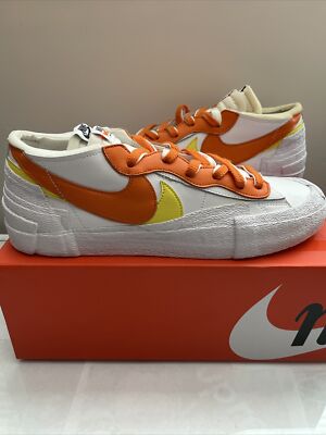 Nike Sacai Blazer Low White Magma Orange DD1877-100 MENS SIZE 11.5 DEADSTOCK DS