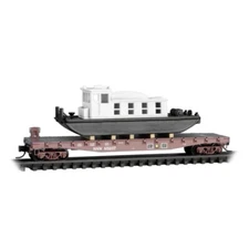 MicroTrains N Scale 50' Flat Car w/towboat load St. Louis Southwestern ~04500760