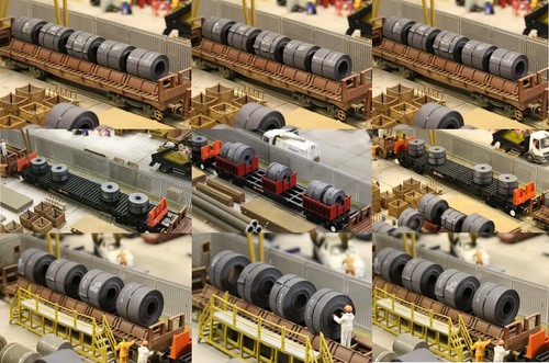 MODEL STEEL COILS (x5) FOR BBA/BLA WAGONS OO GAUGE 1/76 - FULL PACK OF 40 - Foto 1 di 5