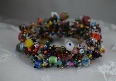 Beaded Bracelet Multi Color Round Beads Magnetic Clasp Fashion Jewelry