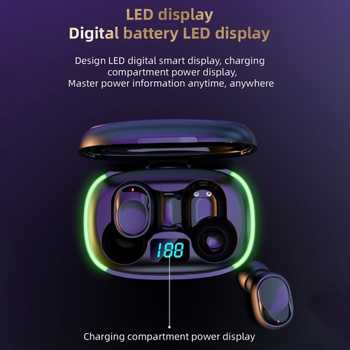 Wireless Bluetooth Earbuds In-Ear Stereo Earphones LED Charging Case Noise Black - Picture 4 of 18