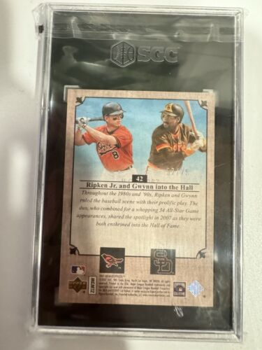 Upper Deck Masterpieces Cal Ripken/Tony Gwynn Pinot 2007 rojo/75 SGC 9 - Imagen 3 de 4