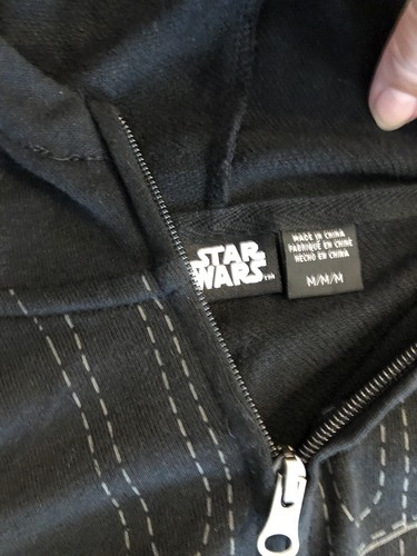 Star Wars darth vader zip up hoodie cape NWOT sz M boys Girls unisex Women - Picture 6 of 9