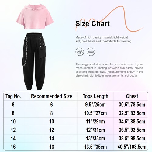 Girls Activewear Workout Sweatsuit Skateboarding Athletic Running Tracksuit - Picture 12 of 45