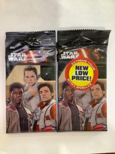 Lot of (2) Topps Star Wars The Force Awakens Trading Cards Cello Packs - SEALED - Afbeelding 1 van 1