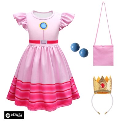 Comme Peach Kleid Party Geburtstag Mädchen Kleid Prinzessin Sommer PEACH06